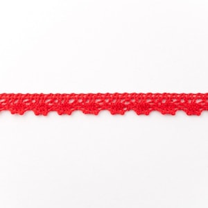 Cotton lace 14 mm, red