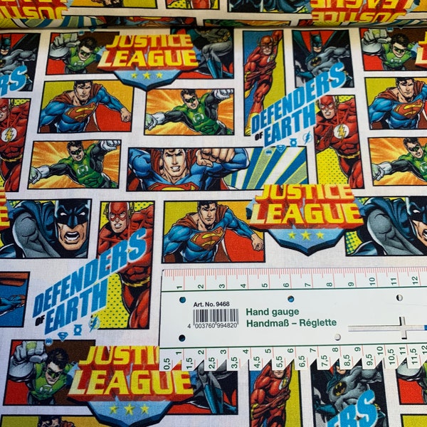 VENTE Tissu tissé en coton Justice League