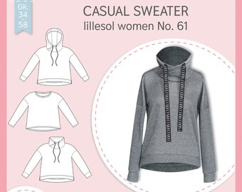 Papierschnittmuster lillesol women No.61 Casual Sweater mit Video-Nähanleitung*