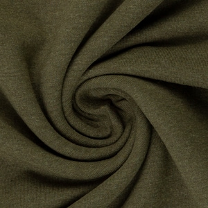 Plain mottled jersey, 1769 khaki / olive, Vanessa Melange by Swafing