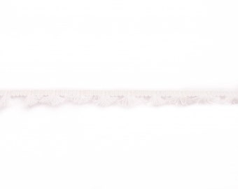 Quastenborte reine Baumwolle, 14mm, Offwhite / Weiß