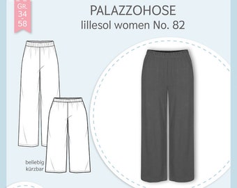 Papierschnittmuster lillesol women No.82 Palazzohose *mit Video-Nähanleitung*