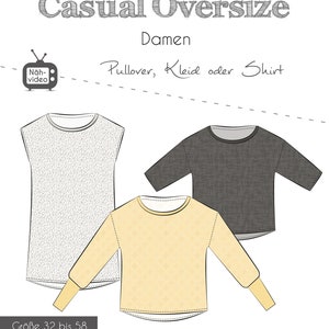 Paper Pattern, Thread Beetle, Casual Oversize Sweater Women 32-58