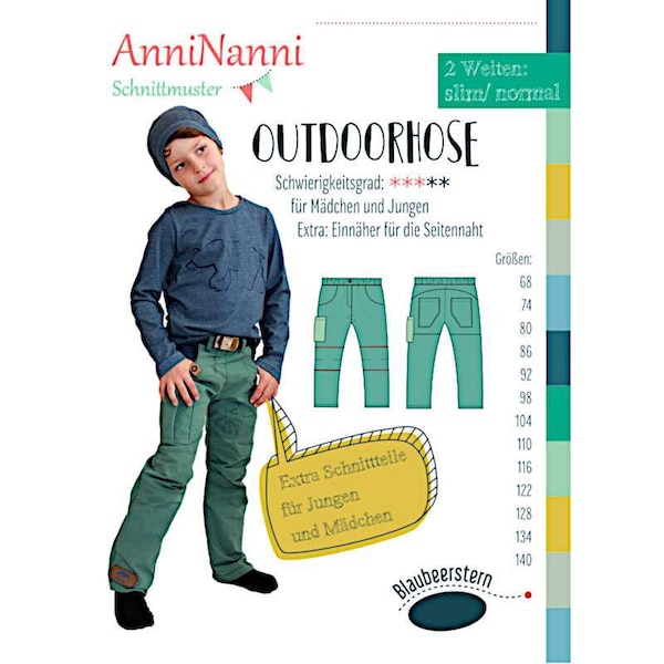 Papierschnittmuster, Anninanni Outdoorhose Gr. 68-140