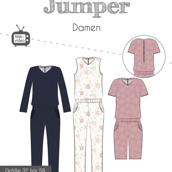 Papierschnittmuster, Fadenkäfer, Jumper Damen  32-58