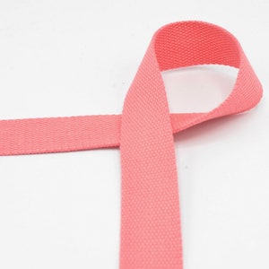 SALE webbing 30 mm pure cotton, coral / apricot