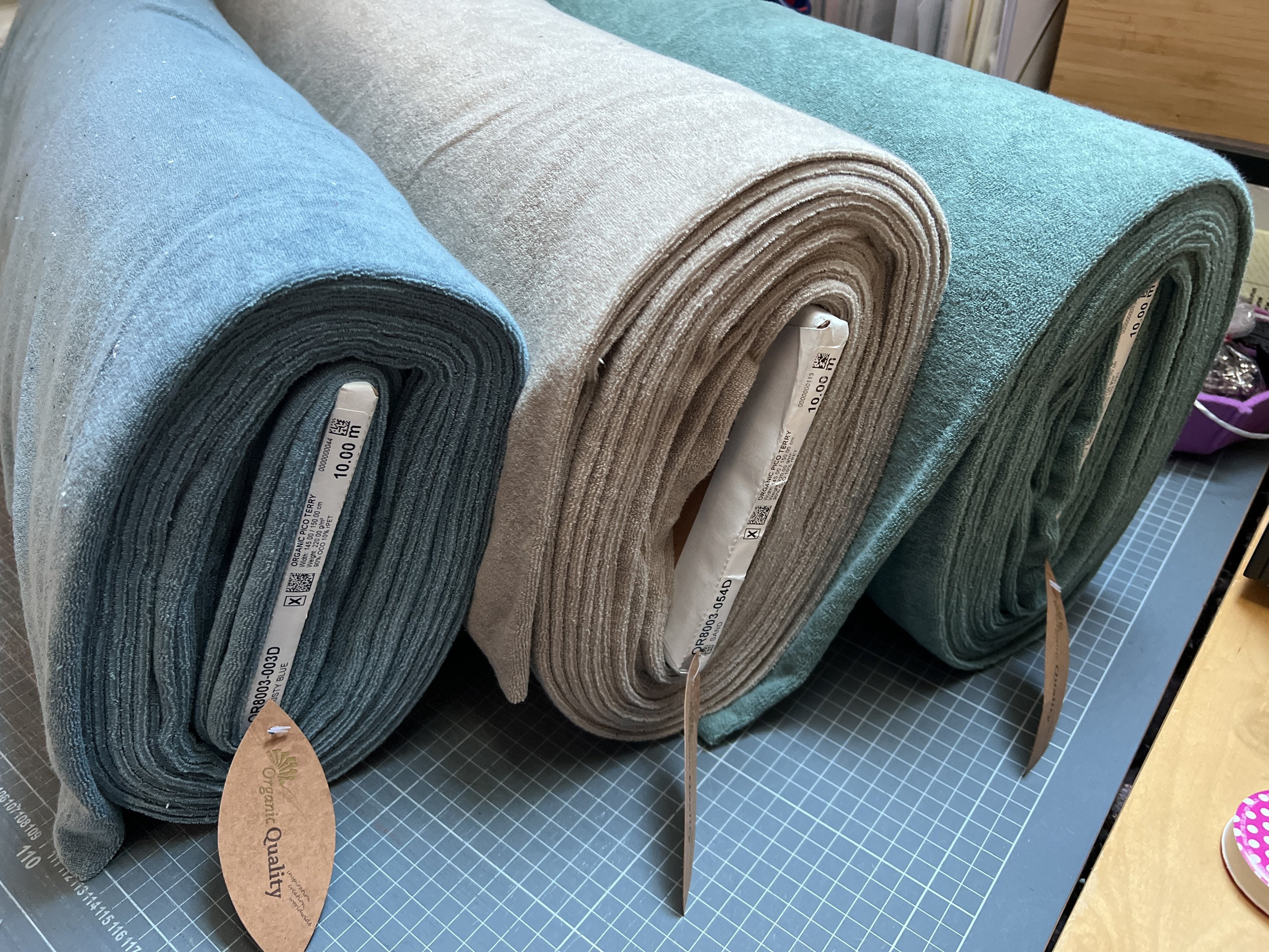 Organic Cotton rPET Pico Terry - European Import - Sand Organic Cotton rPET Pico Terry - European Import - Sand