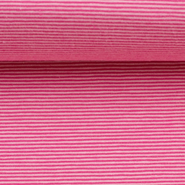 Reststück 75cm Miniringel Jersey, Bella , Swafing - Streifen ca.1mm, 431935 rosa / pink