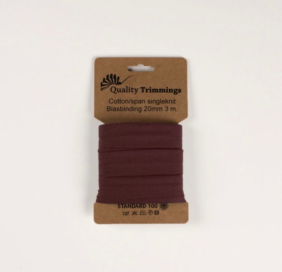Cotton Stretch Jersey Bias Tape - European Import - Oeko-Tex® - Various Colors - 3m Cotton Stretch Jersey Bias Tape - European Import - Oeko-Tex® - Various Colors - 3m