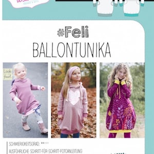 Wzór papierowy, RosaRosa dla Blaubeerstern, tunika balonowa Feli, rozm. 80-164