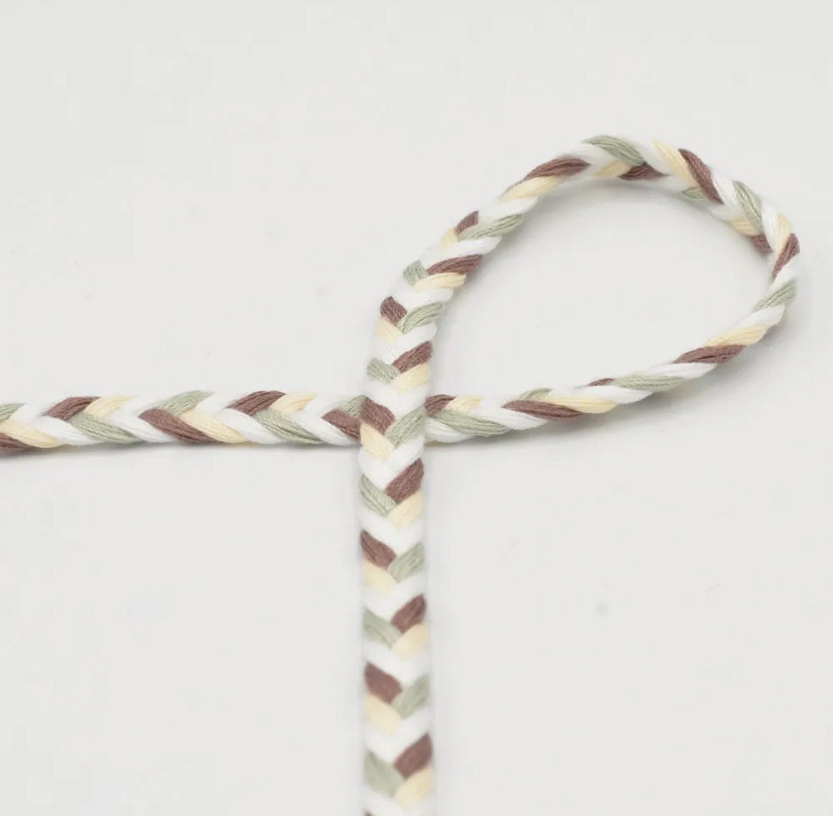1 m braided cord, HERRINGBONE WOVEN CORD, 6 mm