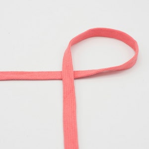 1 m flat cord cotton, 15 mm, coral / apricot