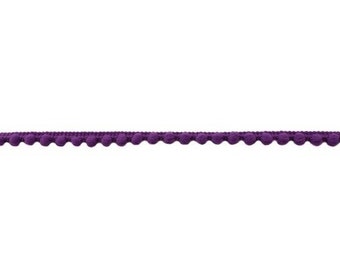 Bordure mini pompons 8 mm, violet/violet