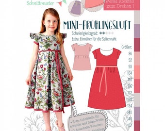 Paper pattern, AnniNanni for Blaubeerstern, Mini-Frühlingsluft, dress with several variations, size 86-152