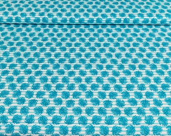Woven fabric, Monstera Turquoise