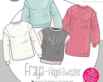 Papierschnittmuster Flügel-Sweater Fraya  / Kibadoo / Einzelgrößen 32-58