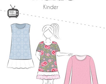 Paper pattern, thread beetle, dress Luise children 74-164