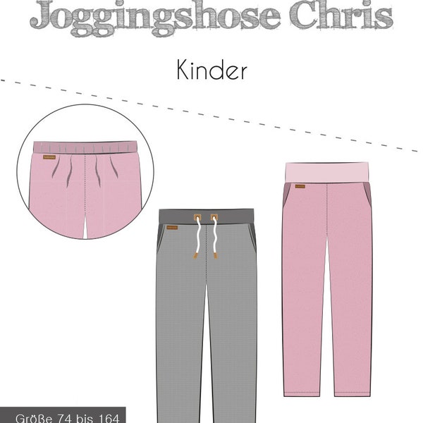 Papierschnittmuster, Fadenkäfer, Jogginghose Chris Kinder 74-164