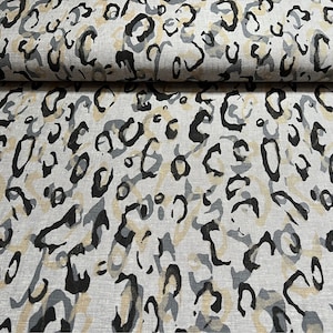 SALE Linen Leo, grey / black / sand
