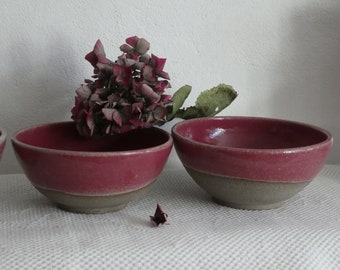 Muesli bowl burgundy-red and natural 500-600ml