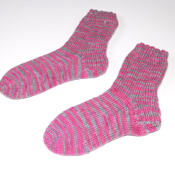 Strümpfe für Kinder Gr.24/25, Socken  handgestrickt, Kindersocken für warme Füße, 1 Paar, Wollsocken, handgefärbt