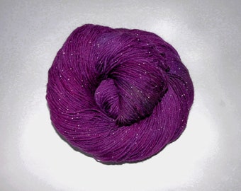 Sock yarn with "glitter" hand-dyed for small accessories and stockings 100g