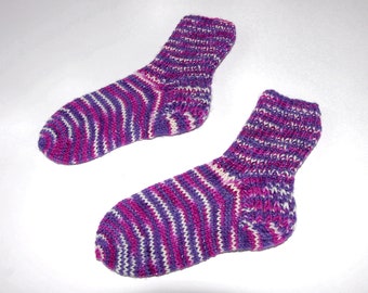 Kinderstrümpfe  Gr.20/21  handgestrickt, handgefärbt, in fröhlichen Farben mit Glitzereffekt , Socken für warme Füße, 1 Paar, Babystrümpfe