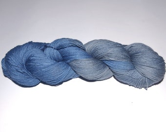 Lace yarn hand-dyed with silk, for fine and elegant shawls and scarves 100g