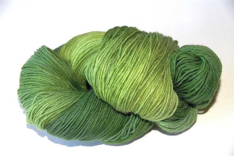 Sock yarn Birch Leaves hand-dyed, 100g, I would be happy to knit socks for you from this wool upon request image 1