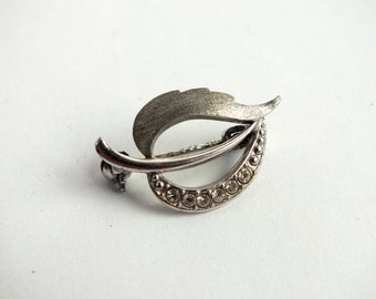 small vintage 925 silver brooch by Andreas Daub, leaf pin, jewelry, gift for women, girlfriend, mother