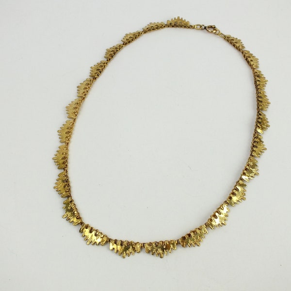 collar vintage de Andreas Daub American, collar hecho de doble metal, joyería de mujer, alfiler, regalo para mujer
