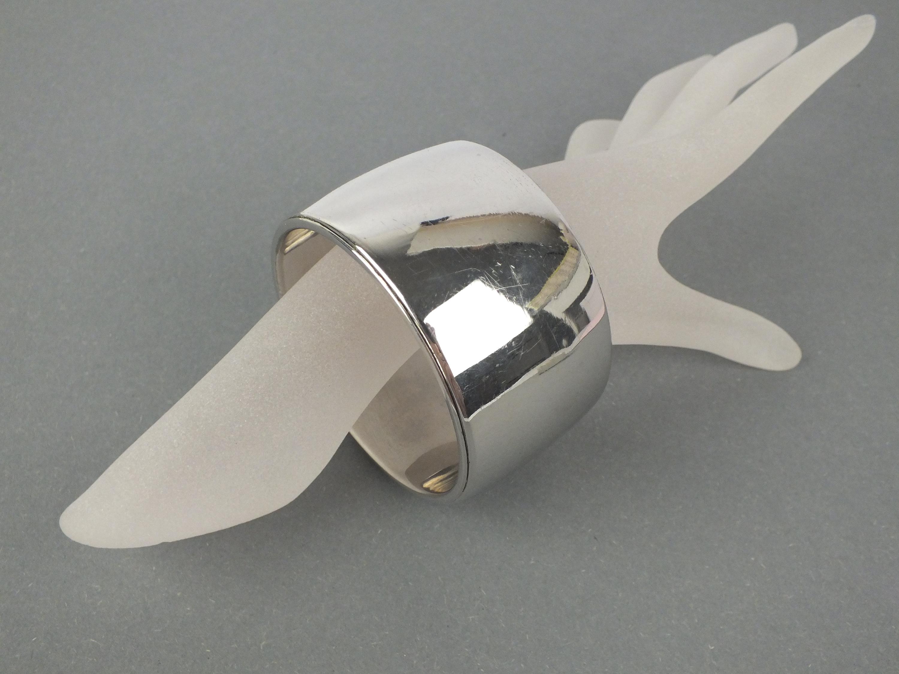 Rare Vintage 1973 Christian Dior Bangle • Silver-tone Metal