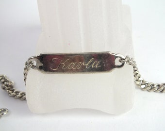 vintage KARLA Alpacca silver bracelet, link bracelet 20.5 cm, jewelry, gift for girlfriend, sister, mother