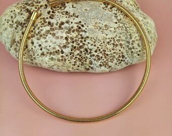 vintage choker gold, necklace, older costume jewelry, gift for women