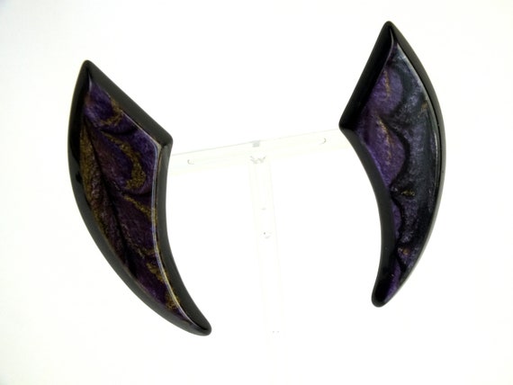 große vintage Ohrringe Damen, Violette Ohrclips, … - image 7
