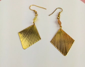 vintage earrings gold/metal, light hanging earrings for women, fashion jewelry, gift for girlfriend/sister