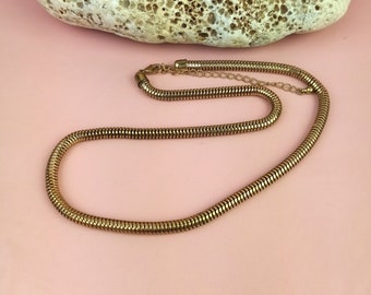 vintage necklace gold, snake chain, link chain, old costume jewelry, gift for boyfriend/girlfriend/sister/mother/aunt