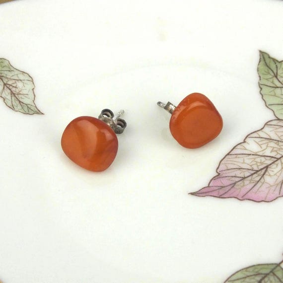 Vintage 835 Silber Ohrringe Damen • Honig‑Bernstein Ohrstecker • echter Silberschmuck