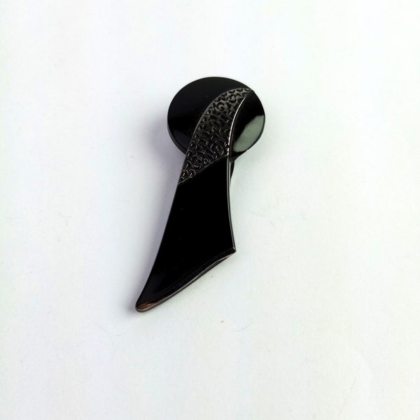 antiker Kleiderclip Schwarz, vintage Schmuck, Schalclip, Tuchclip, Art Deco Clip