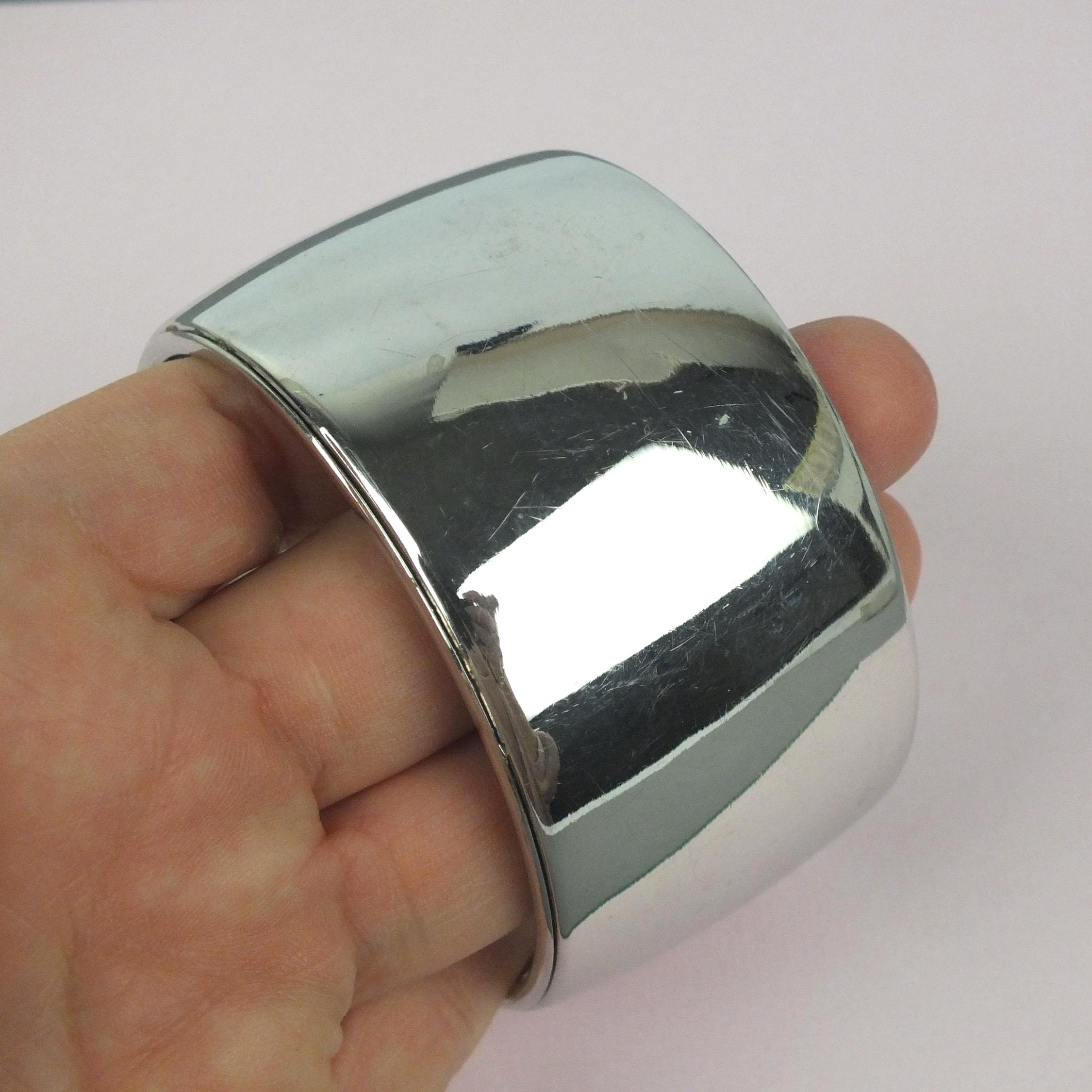 Rare Vintage 1973 Christian Dior Bangle • Silver-tone Metal 