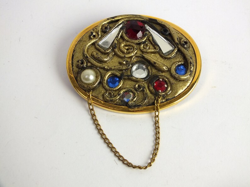 pompöse vintage Brosche, alter Handarbeit Modeschmuck, Anstecknadel, Geschenk oder Mitbringsel für Frauen drei