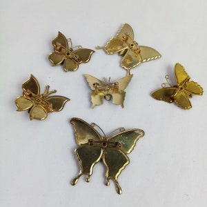 broche de mariposa vintage original / bisutería antigua / alfiler colorido / alfiler de animal / regalo para novia, hermana, madre imagen 3