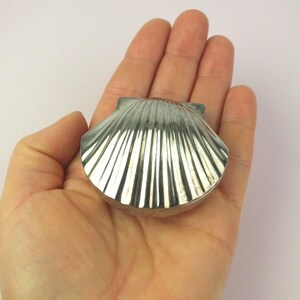 vintage Muschel Schmuckdose - versilberte Pillendose - Geschenk für sie - Geburtstagsgeschenk für Frauen