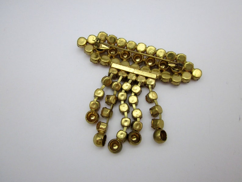 antique jewelry vintage lapel pin golden rhinestone brooch with orange pin gift for women