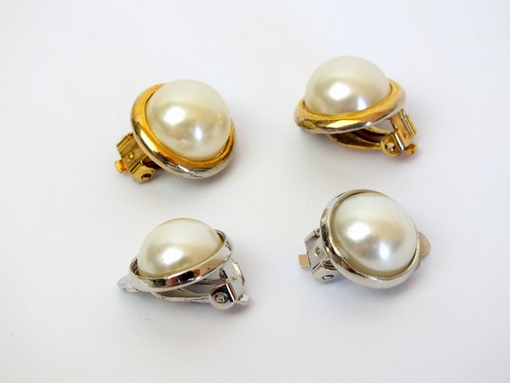 Buy Clip-on Faux Pearl Earrings, Gold Tone, Costume Jewelry, Unsigned, Fashion  Jewelry Online in India - Etsy