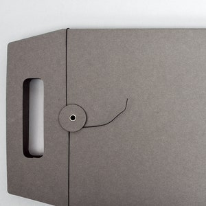 Folder ToGo with cord fastener grey, document folder, writing folder, seminar folder, portfolio sustainable, eco and recycled paper, folder A4