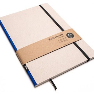 Cuaderno de diseño A4 hecho a mano con papel 100% reciclado “Classic” - azul - cartón reciclado