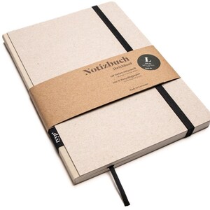 Libreta de diseño A5 hecha a mano con papel 100% reciclado "Classic" - Crema - cartón reciclado