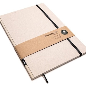 Cuaderno de diseño A4 hecho a mano con papel 100% reciclado “Classic” - crema - cartón reciclado