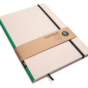 Cuaderno de diseño A4 hecho a mano con papel 100% reciclado “Classic” - verde - cartón reciclado